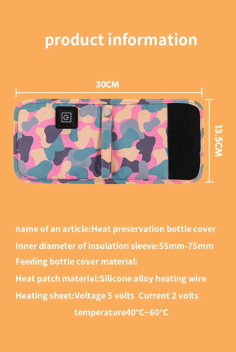 USB Milk Water Bottle Warmer Travel Stroller Insulated Bag Infant
