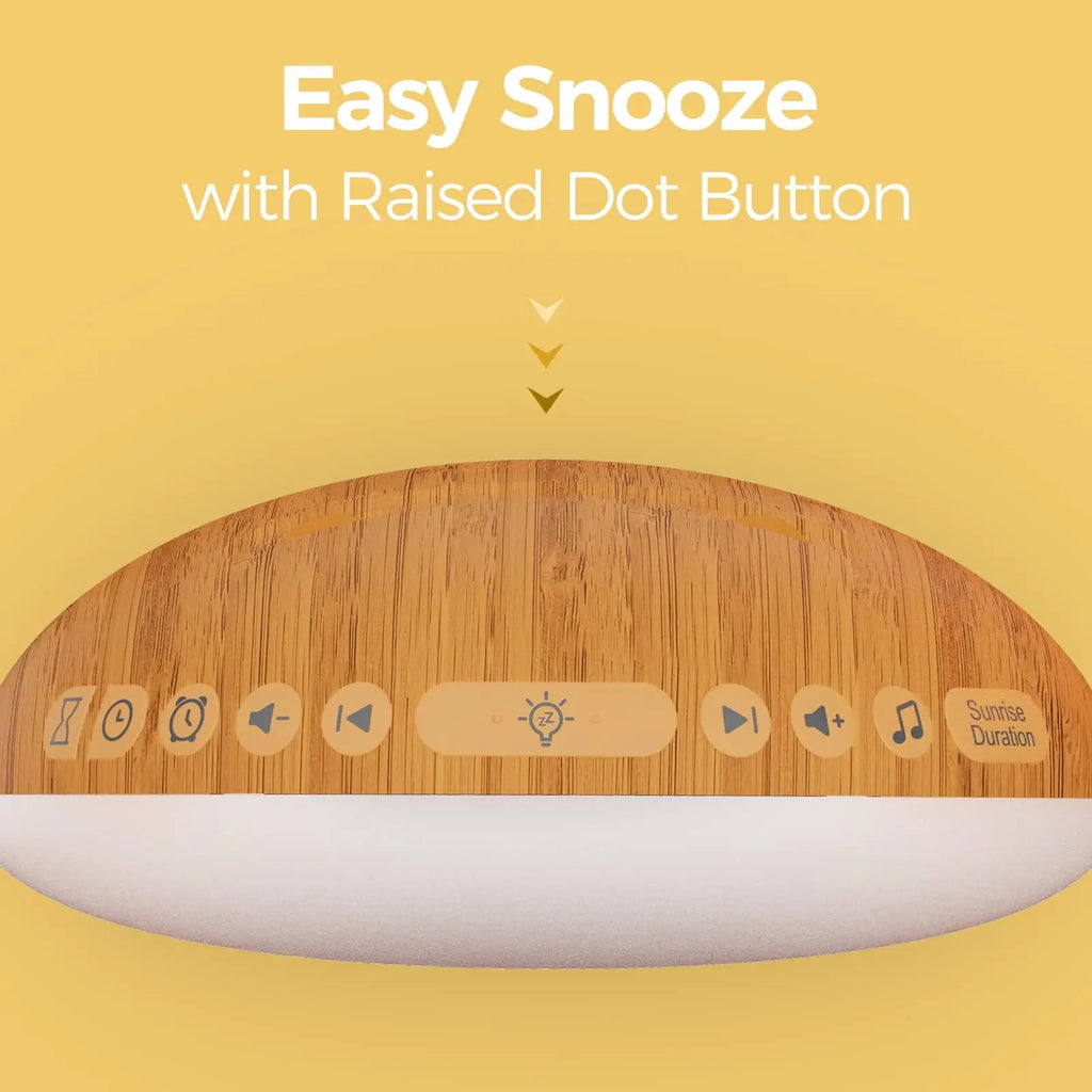 Wood Grain Sunrise Alarm Clock Sound Machine Nightlight Digital Dimmable for Bedroom 26 Sleep Sounds Baby Adults Kids