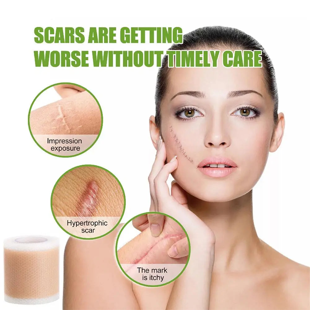 4X300CM Silicone Scar Patch Skin Repair Sheets Self-Adhesive Stretch Mark Tape Therapy Patch Burn Acne Scar  ﻿