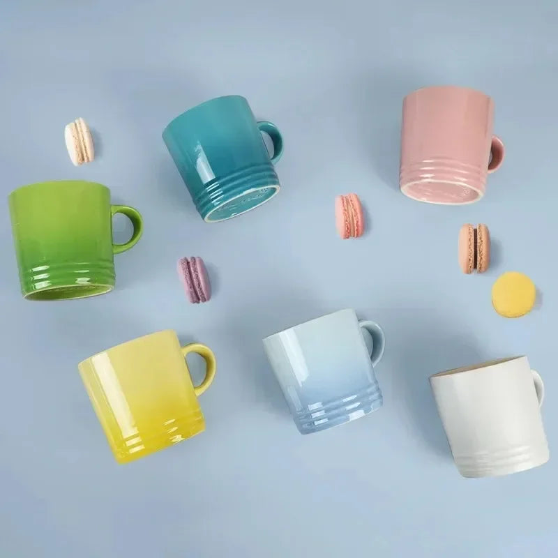 350 Mlnew Creative Macaron Mug Nordic Style Color Gradient Ceramic Cups