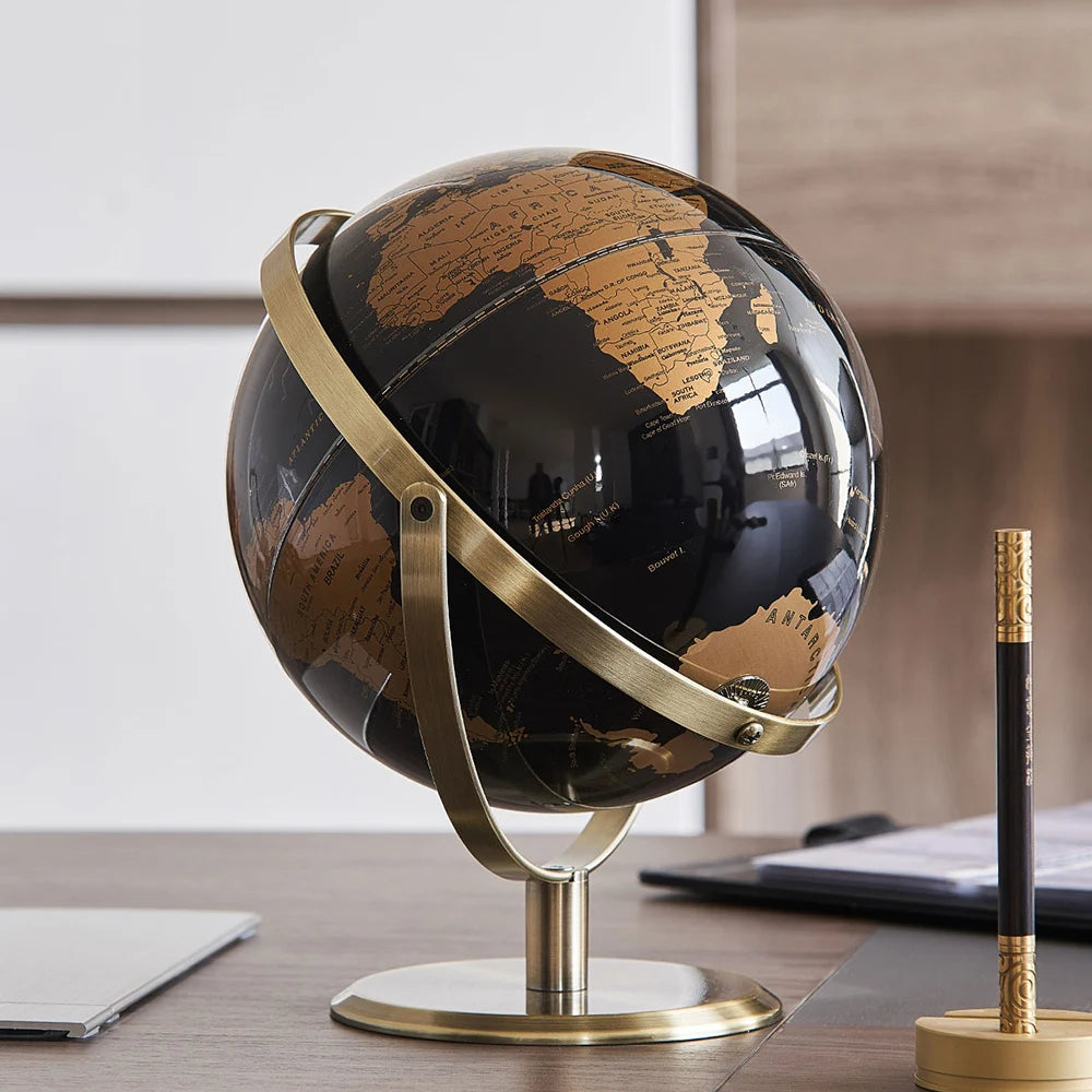 Retro World Globe Learning Map Kids Study Desk Geography Education