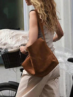 Retro Bag Brown Large Capacity Shoulder Underarm Crossbody Fashion Leisure