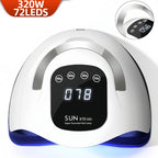 320W Professional Nail Dryer For Manicure Powerful UV Gel Lamp 72 LEDS UV Gel Varnish LCD Display Nail Salon Equipment