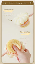 Two Sided Shower Body Brush Silicone Long Handle Back Body Exfoliating