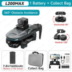 L200 PRO MAX Brushless Motor 2-Axis Gimbal 4K Professional GPS Drone 360° Obstacle Avoidance 5G WIFI Quadcopter Drone RC