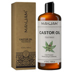 Organic Castor Oil Cold Pressed Massage Moisturizes Nourish Hair Eyelash Nail Growth 16fl.oz Pure Carrier Oil