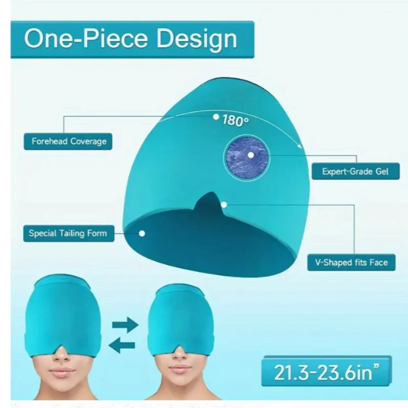 Headgear Migraine Relief Cap Gel Ice Single Layer  Stretchable Compress Hood