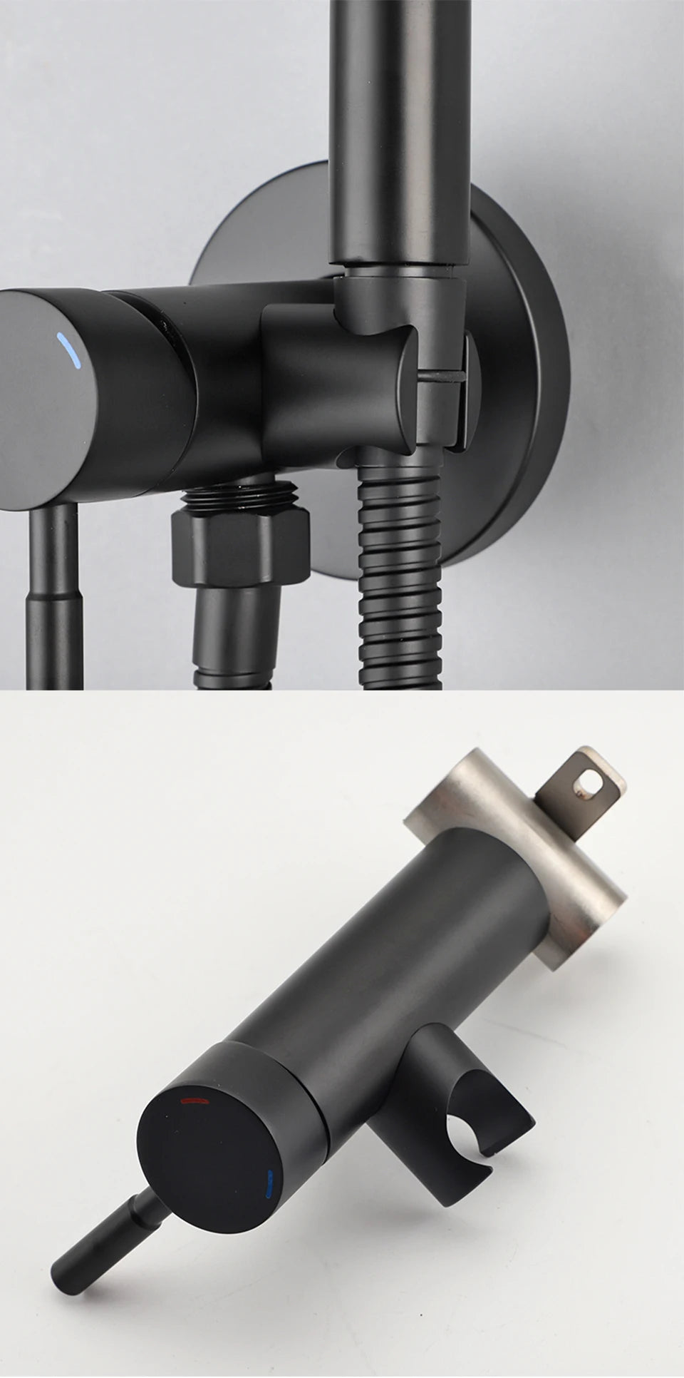 ULA Portable Bidet Sprayer Set Black Stainless Steel Toilet Bathroom Shower Head