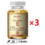 Bcuelov Vitamin E 450MG  Supports Immune System & Skin Nutrition Natural Antioxidant Gluten & Dairy Free