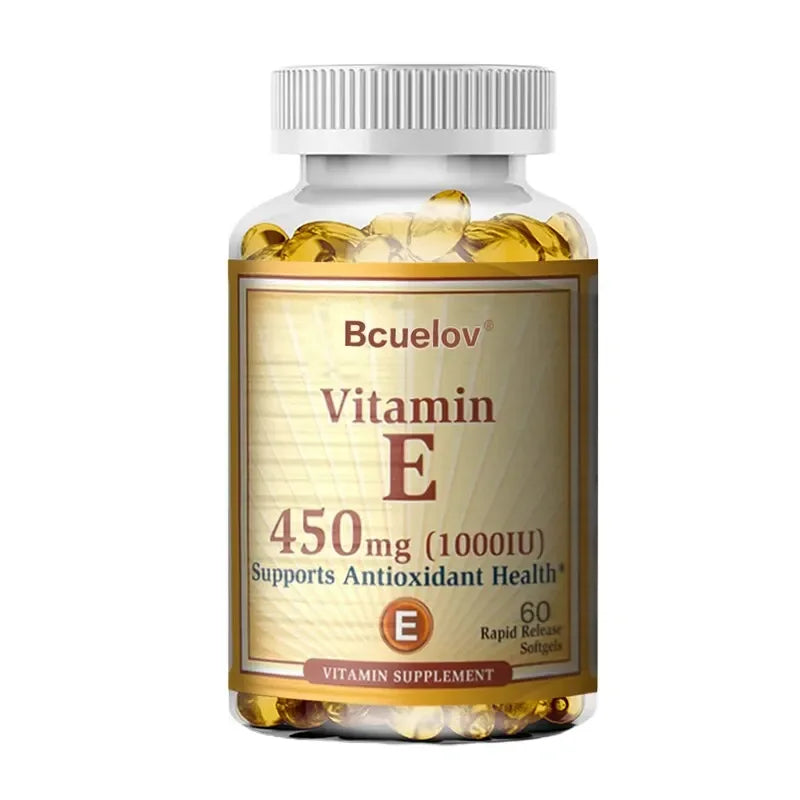 Bcuelov Vitamin E 450MG  Supports Immune System & Skin Nutrition Natural Antioxidant Gluten & Dairy Free