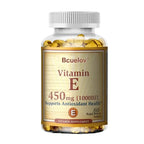 Bcuelov Vitamin E 450MG  Supports Immune System & Skin Nutrition Natural Antioxidant Gluten & Dairy Free