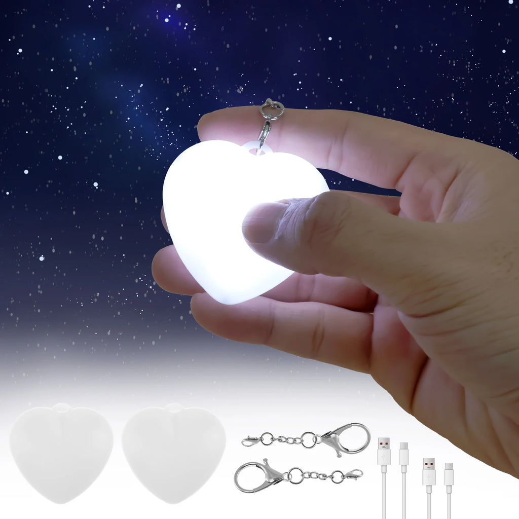 2Pc Purse Glow Heart Light LED Automatic Touch Activated Handbag Light Night Light