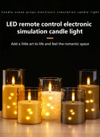 Flameless LED Candles with Embedded Star String Battery Operated Flickering Pillar Candle Light with Remote and Timer Home Decor