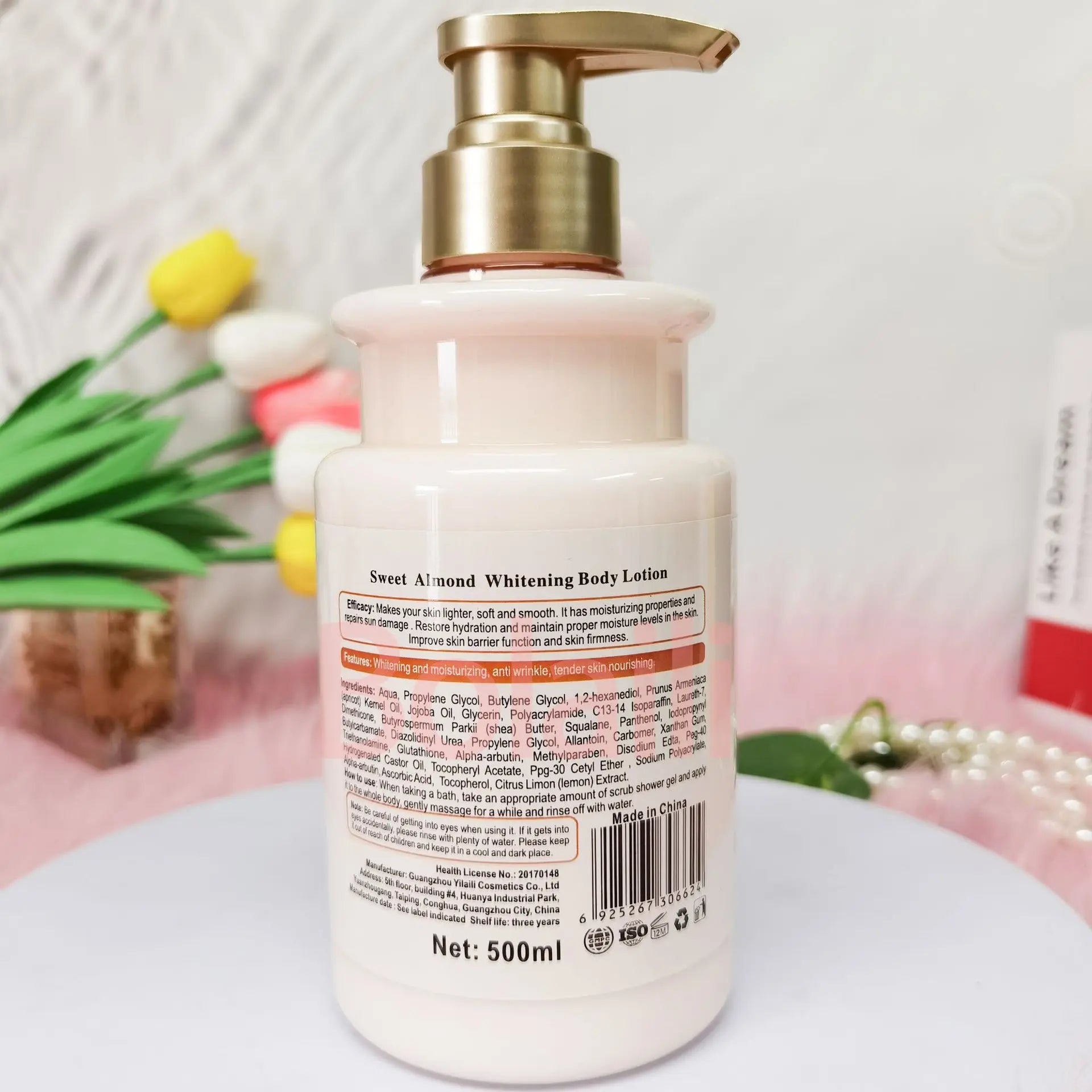 500ml Almond Whitening Body Lotion & Scrub Body Wash Exfoliating Moisturizing Whitening Skin Lightening Increase Skin Radiance