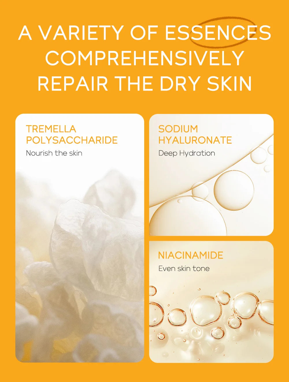 3pcs set LAIKOU Skin Care Vitamin C Sakura Snail Essence Serum Eye Face Cream Moisturizer Travel Size