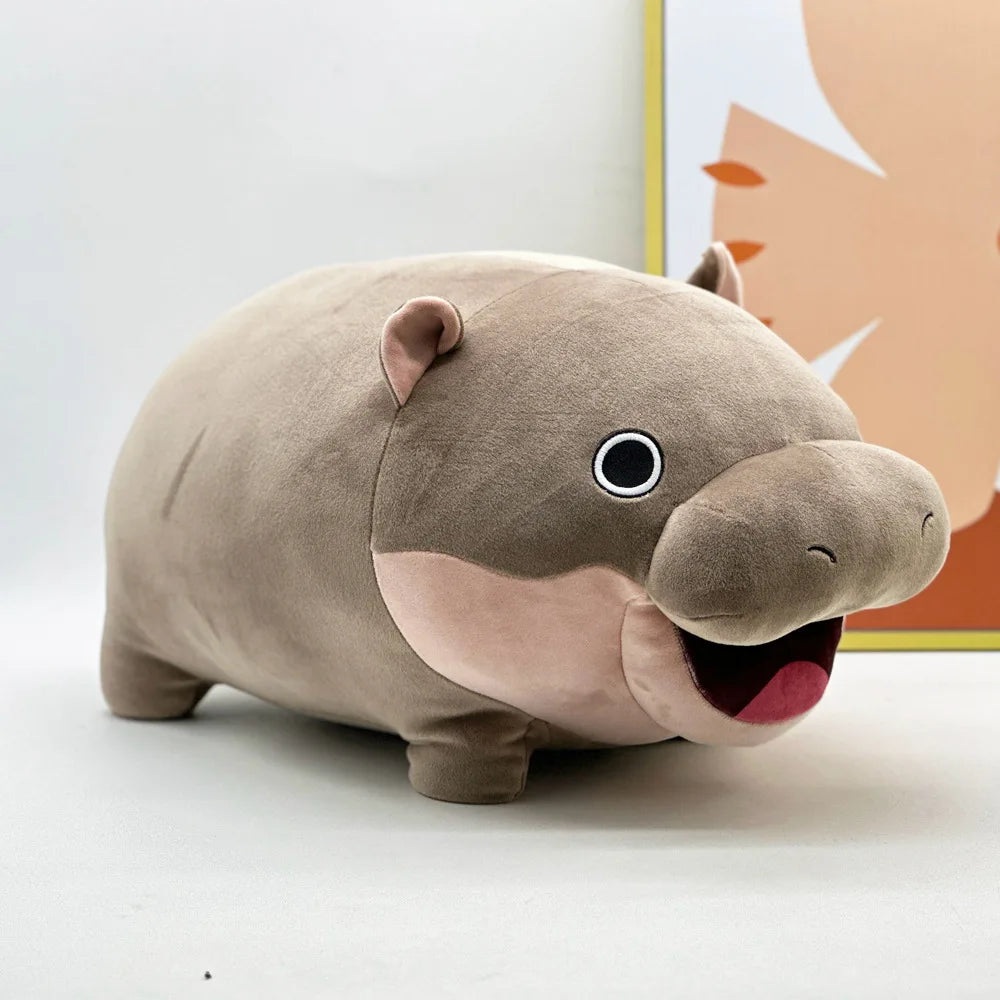 Moo Deng Plush Cute Cartoon Hippo Soft Stuffed Animal Pillow Back Cushion Kids Gift