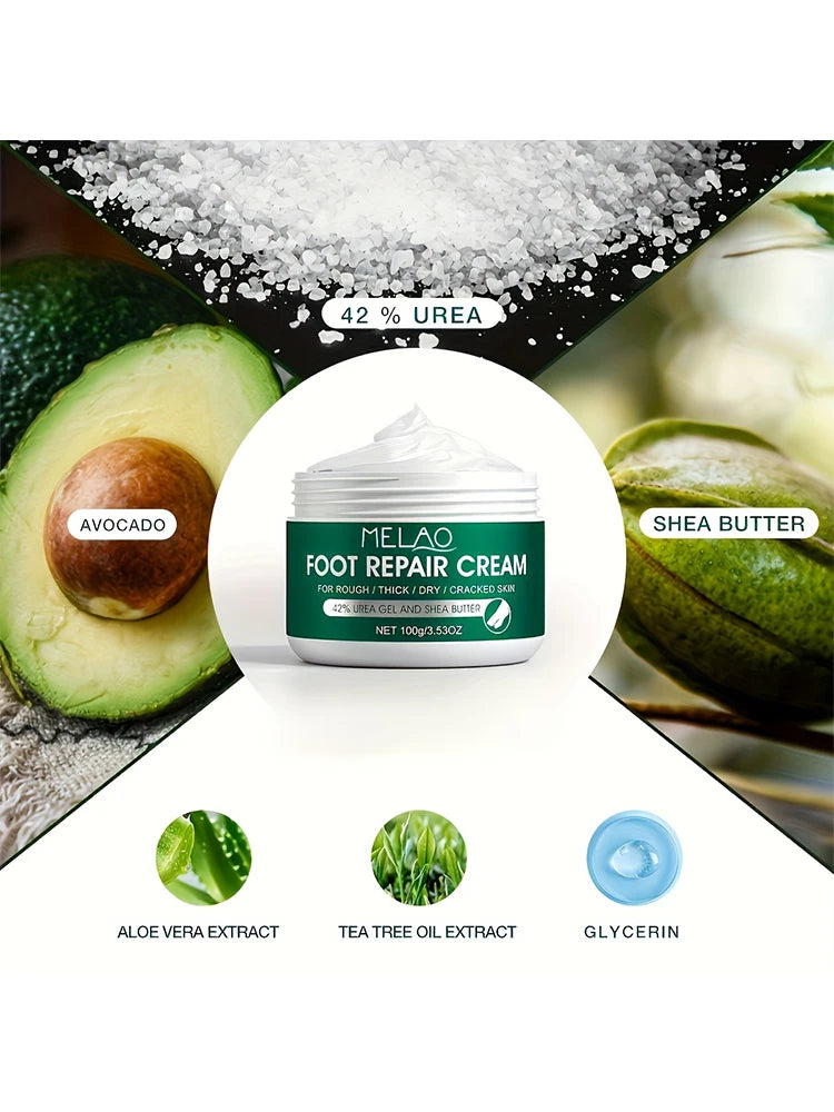 MELAO Urea Cream Salicylic Acid Dry Cracked Feet Heels Dead Skin Remover