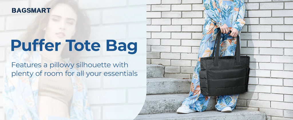 BAGSMART Tote Bag Large Capacity Puffer Padded Portable