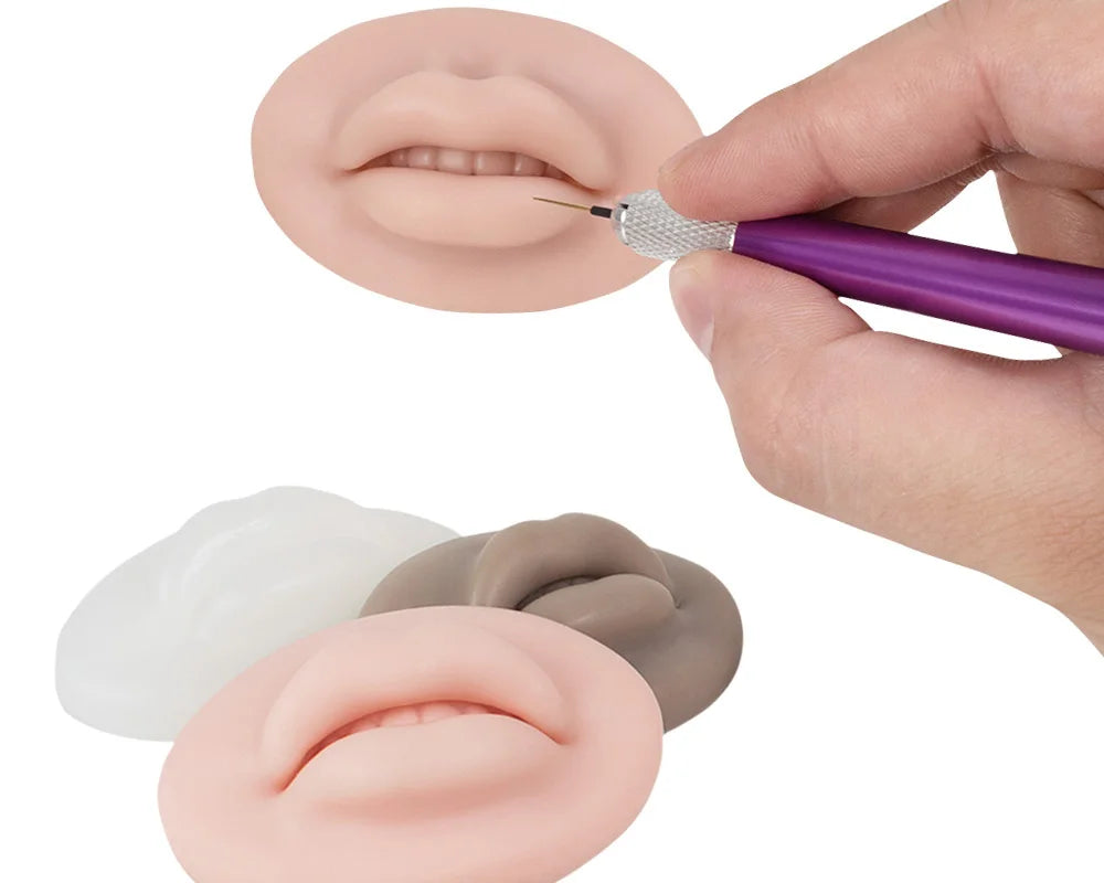 1pcs Microblading Reusable 5D Silicone Practice Lips Solid Lip Block For PMU Beginner Training Tattoo