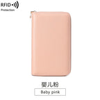 RFID Anti-Theft Cowhide Leather Wallet Brush Head Layer Large Capacity