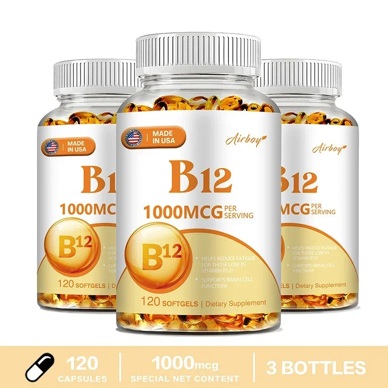 Vitamin B12 for Mood, Brain, Nervous System, Energy, Metabolism, Fatigue, Heart Health