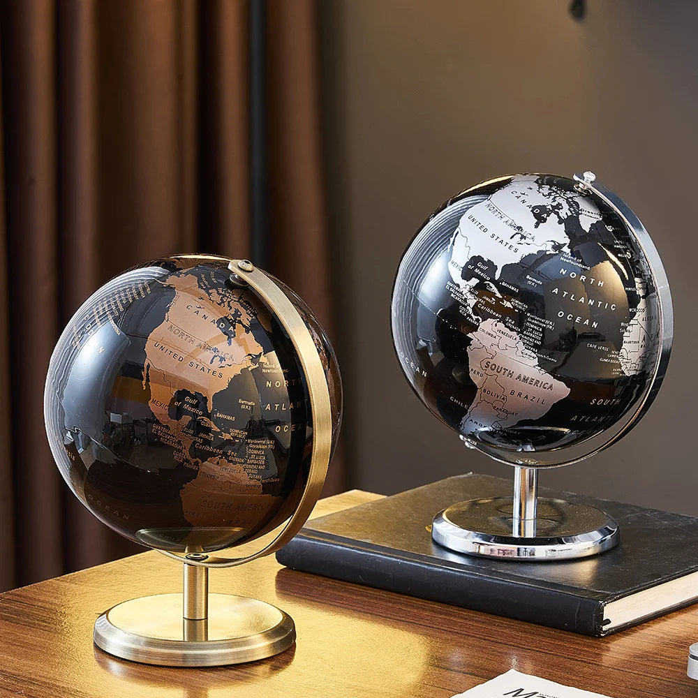 Retro World Globe Learning Map Kids Study Desk Geography Education