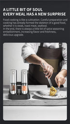 Salt And Pepper Grinder With Adjustable Coarseness Refillable Battery Powered Kitchen Set