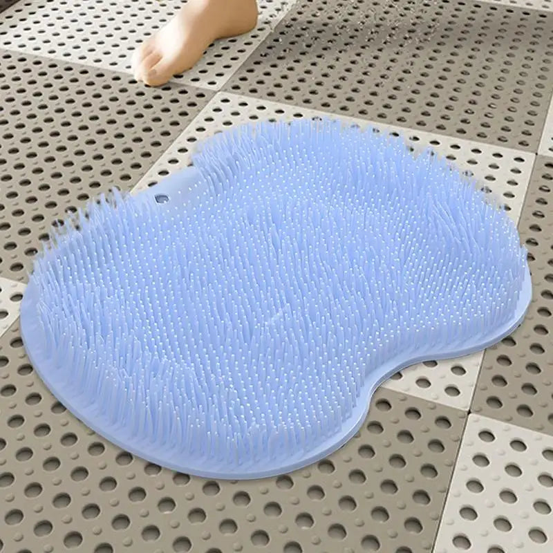 Scrubber Shower Massage Pad Silicone Wall Mounted Back Reusable Cleaning Brush Feet Washer Mat