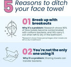 Clean Skin Club Towels XL Disposable  Makeup Remover Dry Wipes 50 Sheet  1 Box