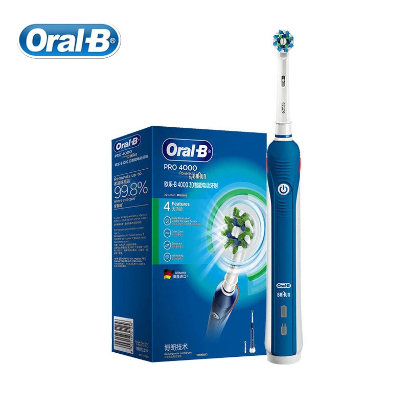 Oral B Electric Toothbrush Pro4000 Adult Rechargeable Electric Tooth Brush