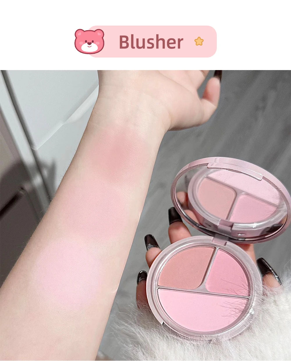 ART VALUE 7PC Makeup Set 3 Colors Lip Mud Pressed Powder Blush Eyeshadow Necklace