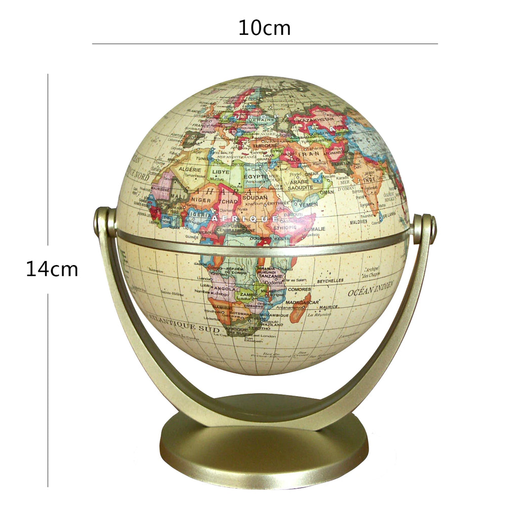Retro World Globe Learning Map Kids Study Desk Geography Education