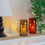 Flameless 3 in 1 LED Taper Candles with 15CM Battery Operated Flickering Electric Window Candles for Christmas Wedding
