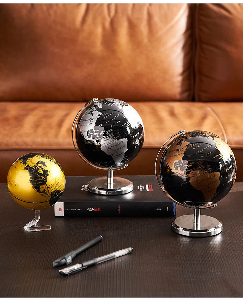 Retro World Globe Learning Map Kids Study Desk Geography Education
