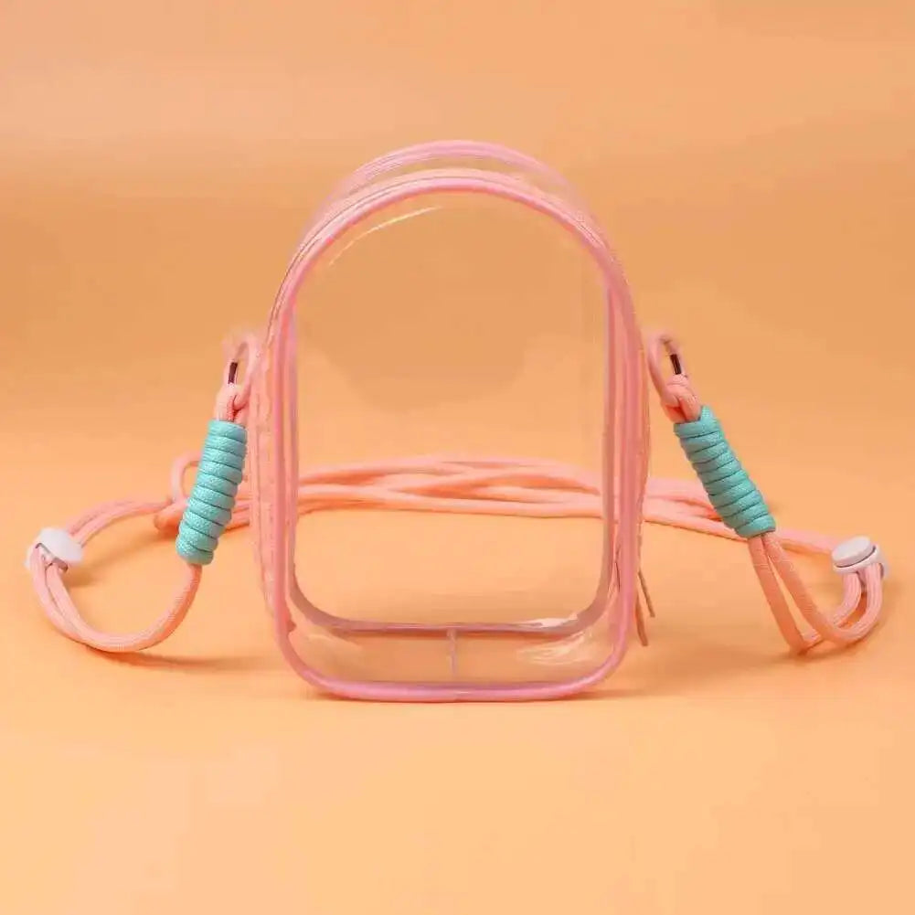 Labubu Protect Case Sitting Party 15cm Cotton Doll Shoulder Bag PVC Storage