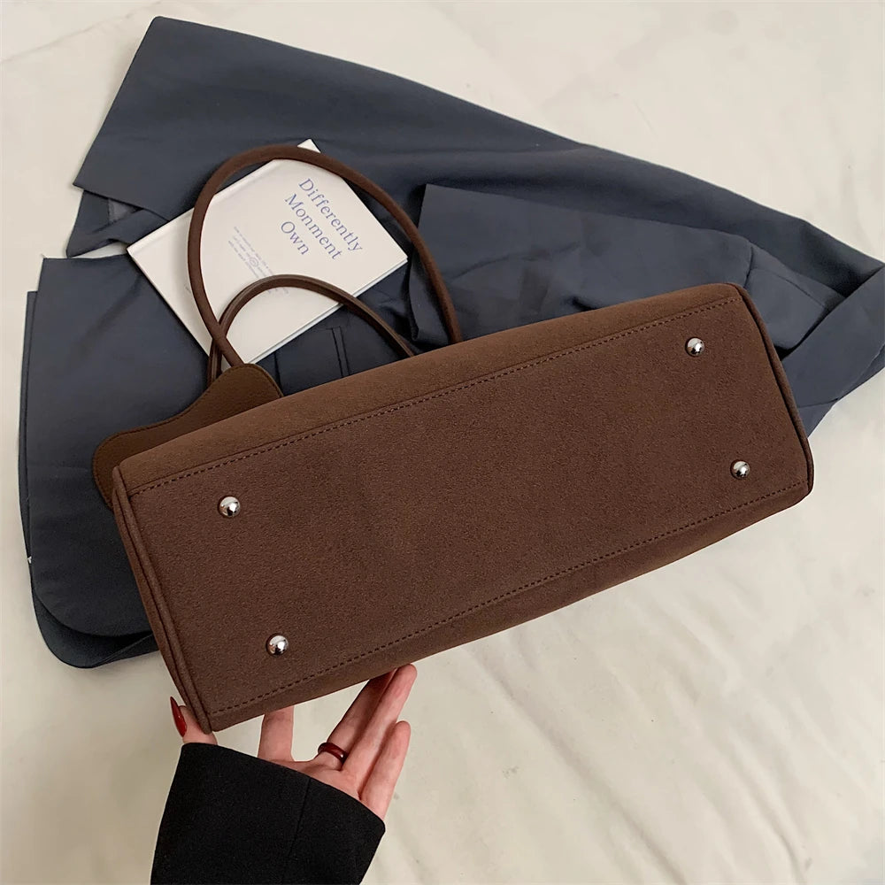 Big Size Women Bags Suede Large Capacity Shoulder Crossbody With Long Strap