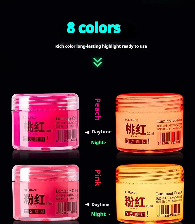 Glow-in-the-dark 20ml Fluorescent Acrylic Pigment