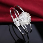 Trendy 925 Sterling Silver Bracelet Fashion Jewelry Adjustment Cuff
