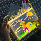 Luminous Acrylic Drawing Magic Led Transparent Board Note Board Kids Educational Gift With Stand 7 Color Markers