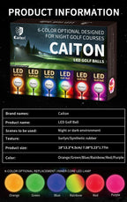 Caiton Night Glow Golf Balls – Set of 6, Perfect Gift for Golf Lovers