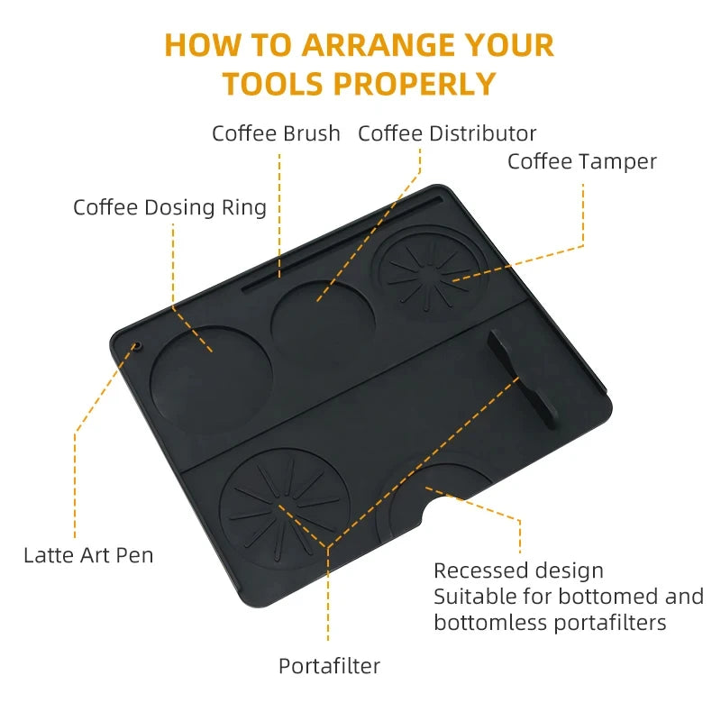 Coffee Bar Tamper Mat Distributor Station Silicone Espresso Maker Barista Tools