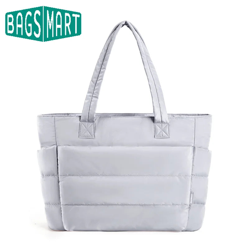 BAGSMART Tote Bag Large Capacity Puffer Padded Portable