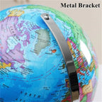 Sphere Diameter 25cm English World Globe HD Printed 360° LED Light Desk Lamp Globe Metal ABS