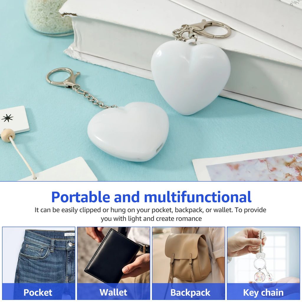 2Pc Purse Glow Heart Light LED Automatic Touch Activated Handbag Light Night Light