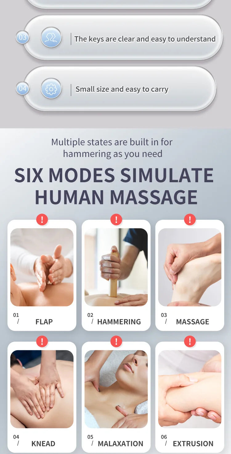 Multi-functional 6 Modes Tens Unit Machine Electro stimulator Digital Massager