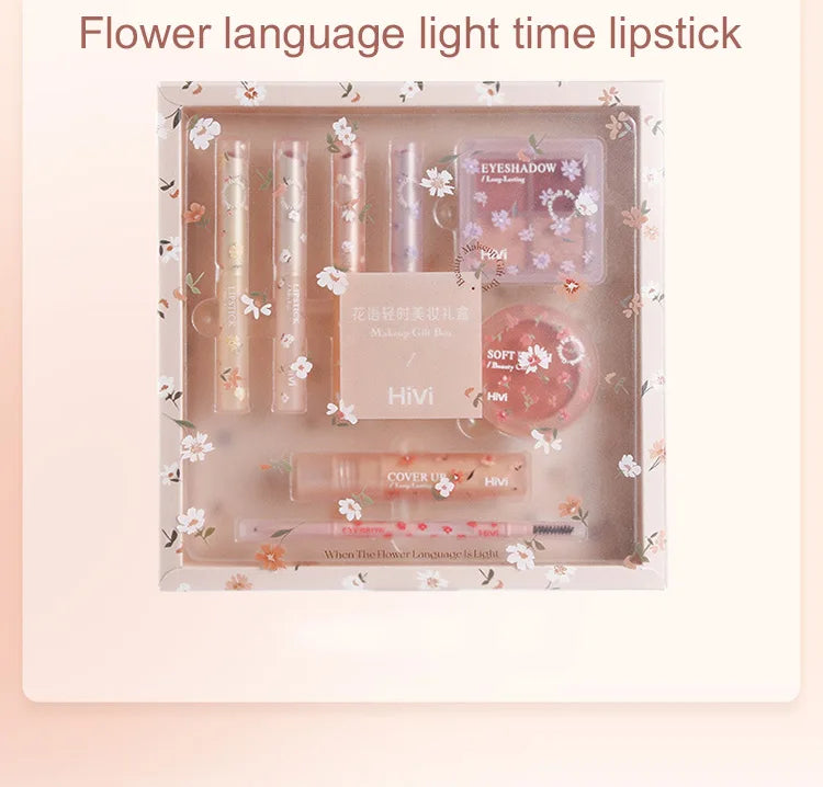 8-Piece Beauty Set with Lipstick Concealer Eyeshadow Eyebrow and Blush Makeup