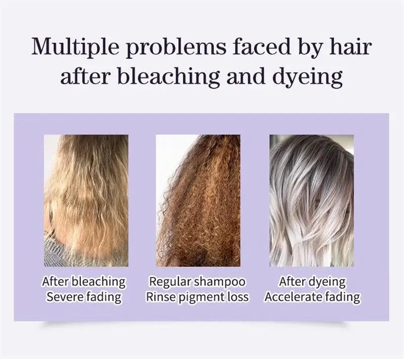 Professional Purple Shampoo Yellow Removal Post Dyeing Gray Hair Bleached Highlighted Revitalize 300ml
