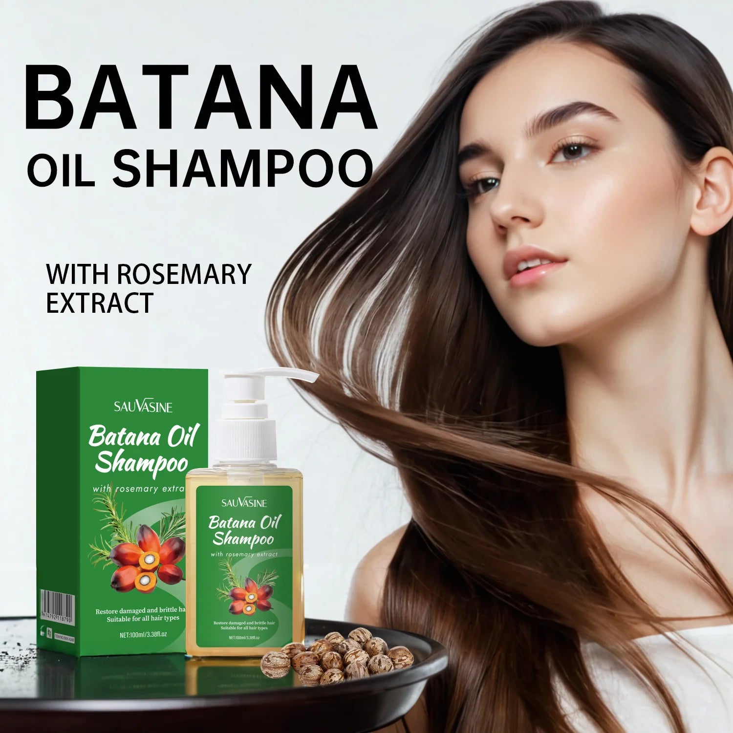 Batana Oil Shampoo and Conditioner Strengthens Restore Damaged Cleansing Dandruff Control Hair Growth