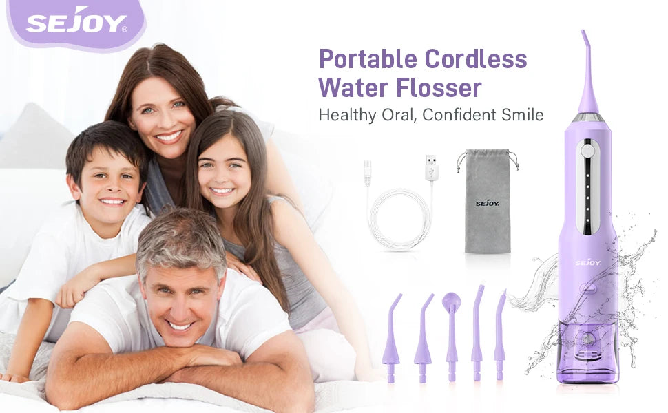 Sejoy Cordless Electric Water Flosser for Teeth Dental Portable Oral Irrigator Rechargeable