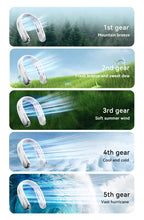 Xiaomi Portable Neck Fan 10000mAh Mini Bladeless Silent USB Rechargeable LED Digital Display 5th Gear Air Cooler